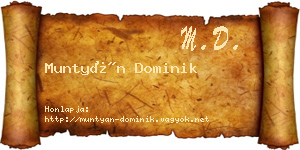 Muntyán Dominik névjegykártya